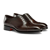 Mens polished brown leather Oxford shoe